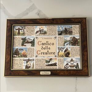 Saint Francis of Assisi Cantico delle Creature Framed Tile Art